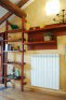 dining room with skylight
