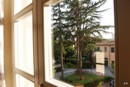 view from the bedroom to the private parking-garden