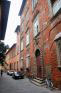 medieval style brick building in Lucca centre