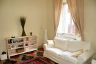 living room with sofa bed