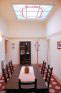 dining room with skylight