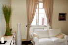 living room with sofa bed